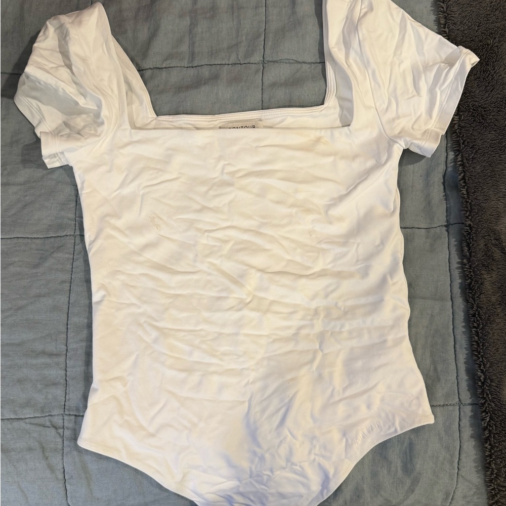 Aritzia Women's White Square Neck Top